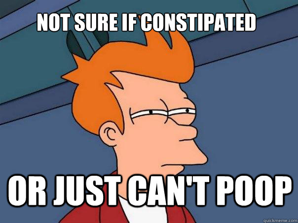 not sure if constipated or just can't poop  Futurama Fry