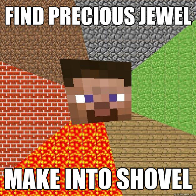 Find precious jewel Make into shovel  