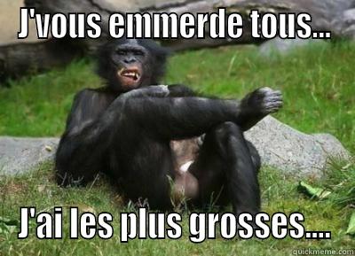 singe couilles vantar - J'VOUS EMMERDE TOUS... J'AI LES PLUS GROSSES.... Misc