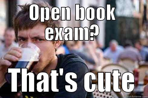 OPEN BOOK EXAM? THAT'S CUTE Lazy College Senior