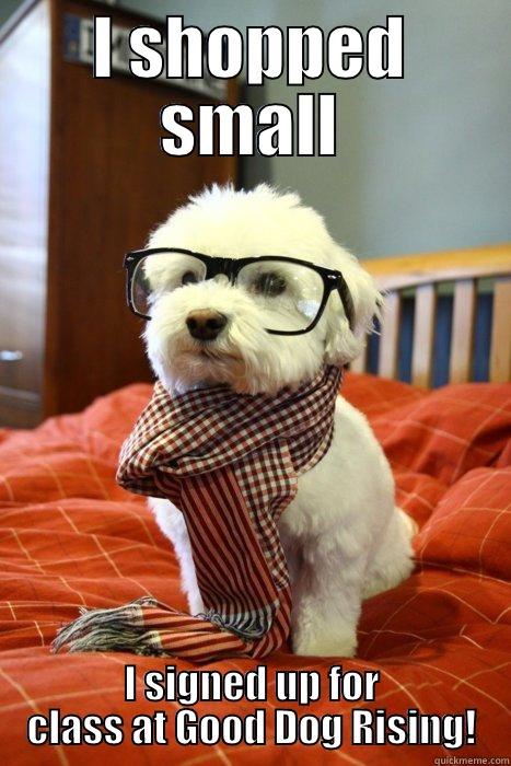 I SHOPPED SMALL I SIGNED UP FOR CLASS AT GOOD DOG RISING! Hipster Dog