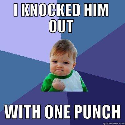 I KNOCKED HIM OUT   WITH ONE PUNCH Success Kid