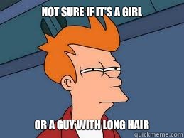 Not sure if it's a girl  or a guy with long hair - Not sure if it's a girl  or a guy with long hair  Meme