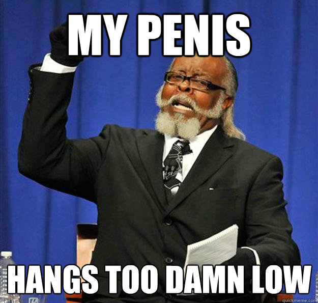 my penis hangs too damn low  Jimmy McMillan