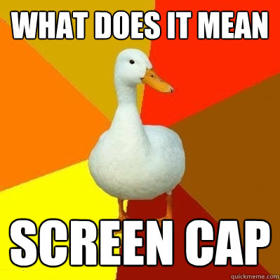 What does it mean screen cap  Tech Impaired Duck