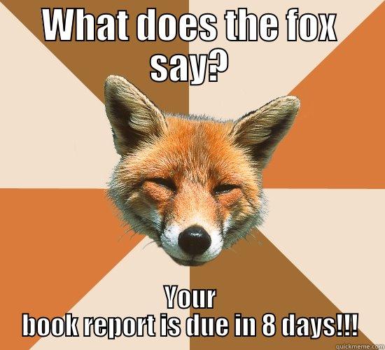 WHAT DOES THE FOX SAY? YOUR BOOK REPORT IS DUE IN 8 DAYS!!! Condescending Fox