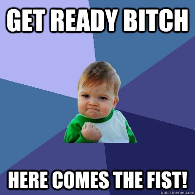 Get Ready Bitch Here comes the FIST!  Success Kid