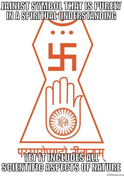 JAINIST SYMBOL THAT IS PURELY IN A SPIRITUAL UNDERSTANDING YET IT INCLUDES ALL SCIENTIFIC ASPECTS OF NATURE Misc