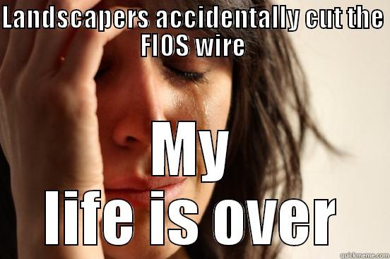 Internet Down - LANDSCAPERS ACCIDENTALLY CUT THE FIOS WIRE MY LIFE IS OVER First World Problems