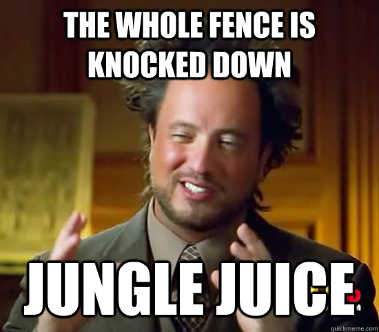 the whole fence is knocked down jungle juice - the whole fence is knocked down jungle juice  Ancient Aliens