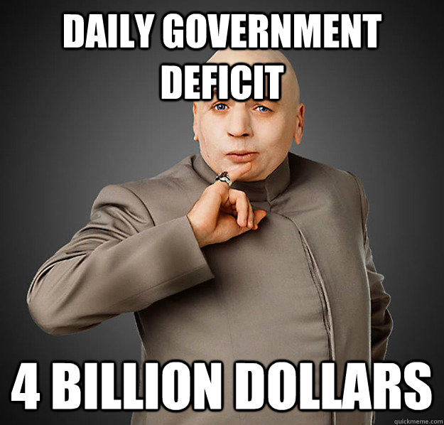 Daily Government deficit 4 BILLION DOLLARS - Daily Government deficit 4 BILLION DOLLARS  Dr. Deficit