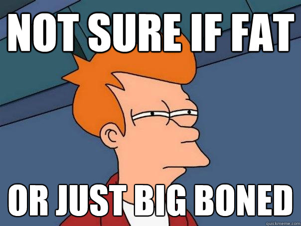 Not sure if fat Or just big boned  Futurama Fry