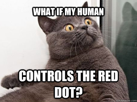 what if my human controls the red dot?  conspiracy cat