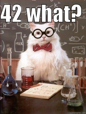 42 WHAT?  BICYCLING ELEPHANTS Chemistry Cat