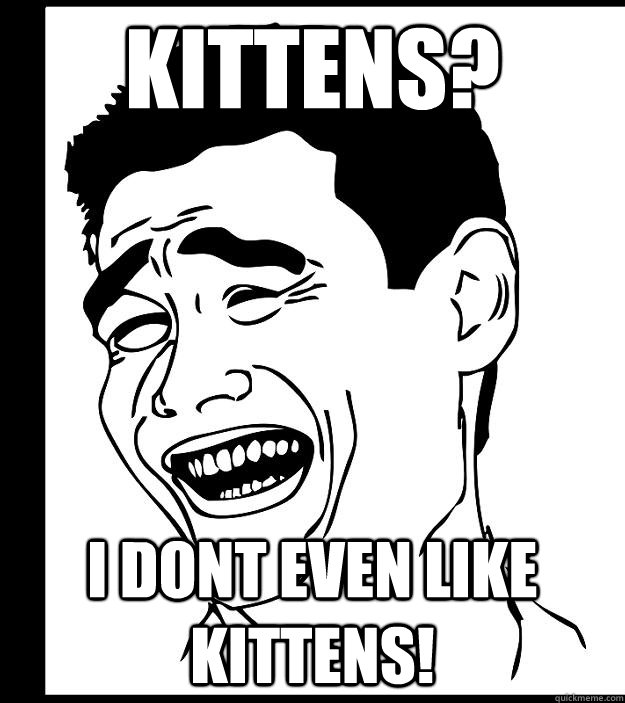 Kittens? I dont even like kittens!  Yao Ming