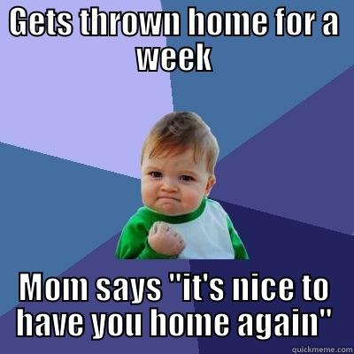 Gets thrown home for a week - GETS THROWN HOME FOR A WEEK MOM SAYS 