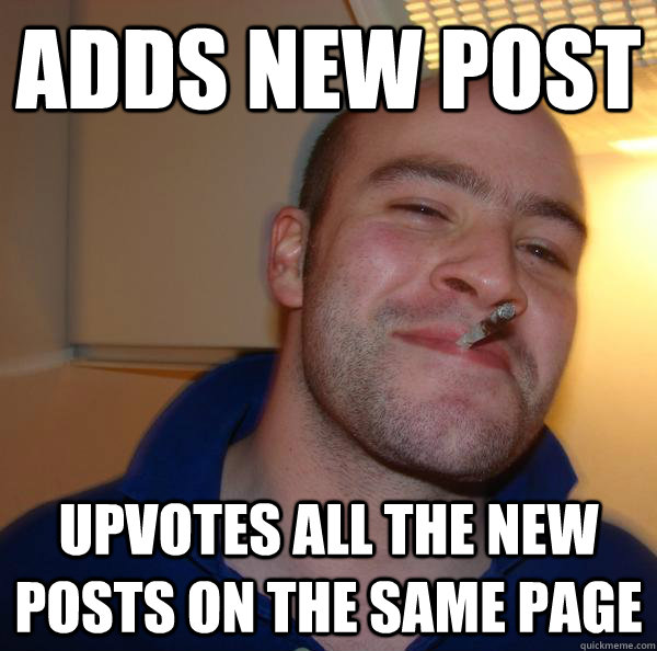 Adds new post Upvotes all the new posts on the same page - Adds new post Upvotes all the new posts on the same page  Misc