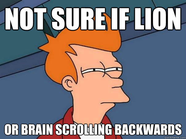 Not sure if lion Or brain scrolling backwards  Futurama Fry