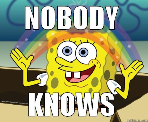 NOBODY KNOWS Spongebob rainbow