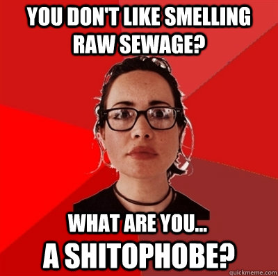 you don't like smelling raw sewage? what are you... a shitophobe?  Liberal Douche Garofalo