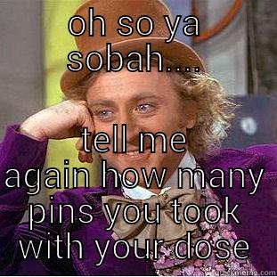 People on methadone - OH SO YA SOBAH.... TELL ME AGAIN HOW MANY PINS YOU TOOK WITH YOUR DOSE Condescending Wonka