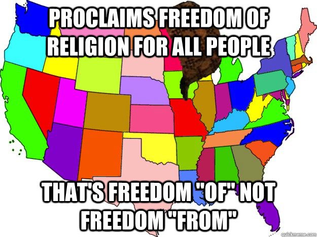 proclaims freedom of religion for all people that's freedom 