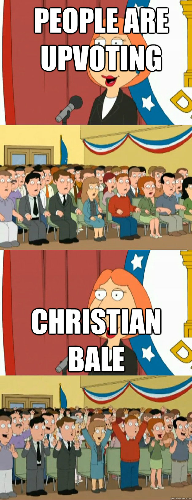 People are upvoting Christian Bale  Lois Griffin