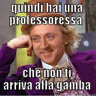 QUINDI HAI UNA PROFESSORESSA  CHE NON TI ARRIVA ALLA GAMBA Condescending Wonka