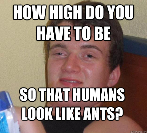 how high do you have to be so that humans look like ants? - how high do you have to be so that humans look like ants?  10 Guy