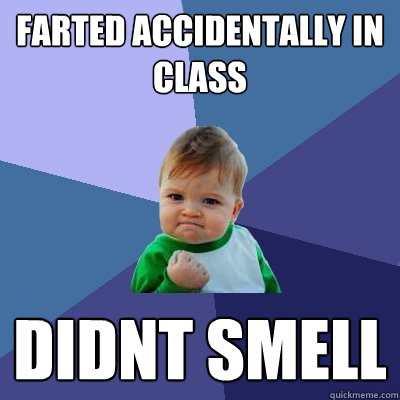 Farted Accidentally in class Didnt Smell  Success Kid