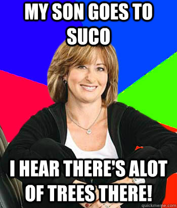 my son goes to suco i hear there's alot of trees there!  Sheltering Suburban Mom