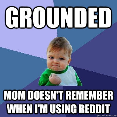 Grounded Mom doesn't remember when I'm using Reddit  Success Kid