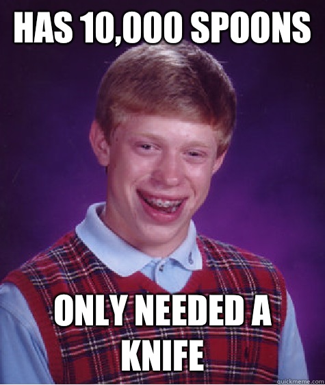 Has 10,000 spoons Only needed a knife   Bad Luck Brian