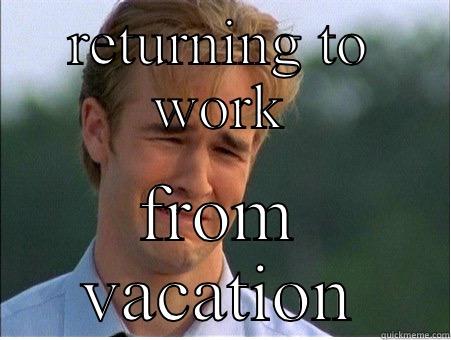 RETURNING TO WORK FROM VACATION 1990s Problems