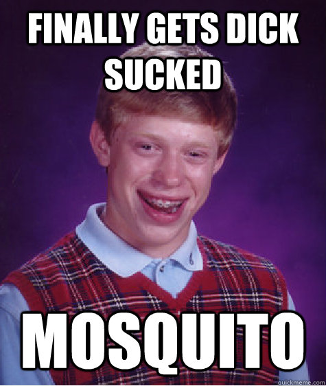 Finally gets dick sucked mosquito  Bad Luck Brian