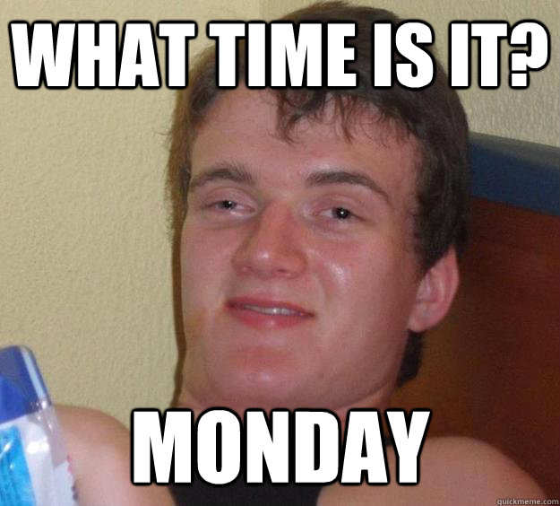 What time is it? Monday  10 Guy