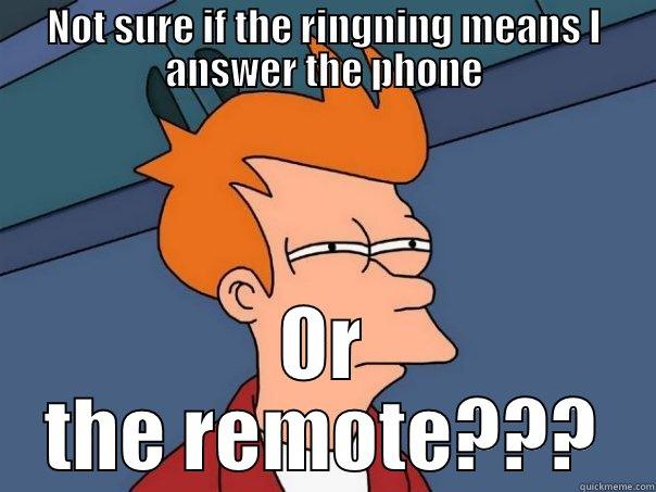 RINGING noise - NOT SURE IF THE RINGNING MEANS I ANSWER THE PHONE OR THE REMOTE??? Futurama Fry