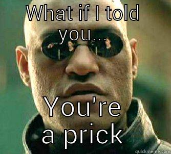 WHAT IF I TOLD YOU... YOU'RE A PRICK Matrix Morpheus