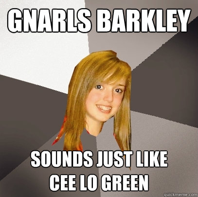 Gnarls Barkley sounds just like 
Cee lo green  Musically Oblivious 8th Grader