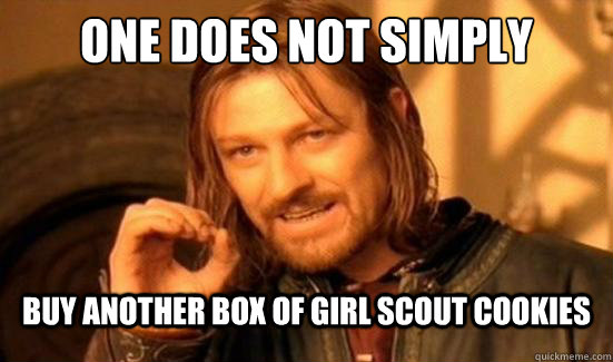 One Does Not Simply buy another box of Girl Scout cookies - One Does Not Simply buy another box of Girl Scout cookies  Boromir