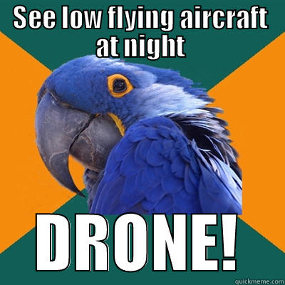 SEE LOW FLYING AIRCRAFT AT NIGHT DRONE! Paranoid Parrot