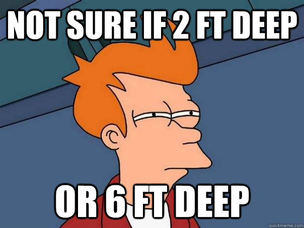 Not sure if 2 ft deep or 6 ft deep  Futurama Fry