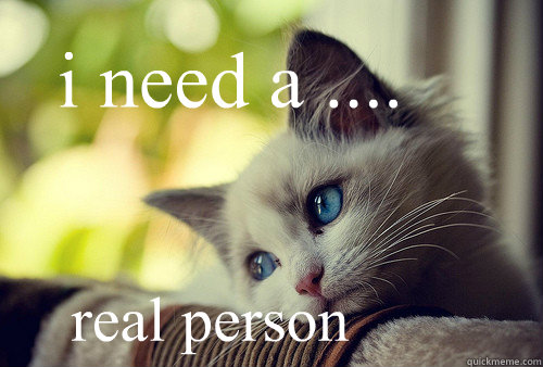 i need a .... real person  First World Problems Cat