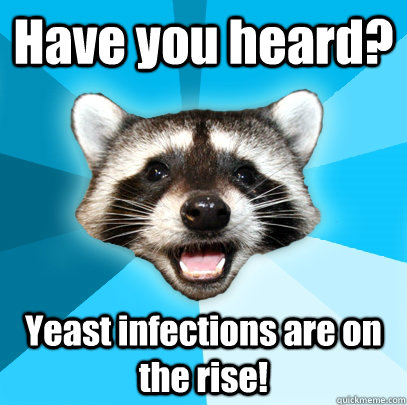 Have you heard? Yeast infections are on the rise!  Lame Pun Coon