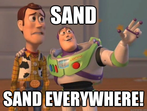 Sand sand everywhere!  Buzz Lightyear