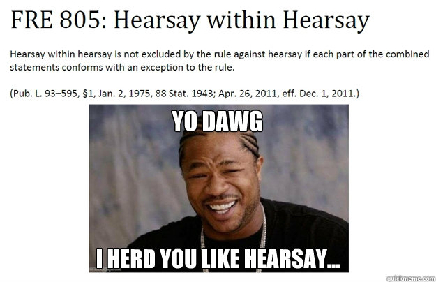 Yo dawg I herd you like hearsay... - Yo dawg I herd you like hearsay...  Xzibit C