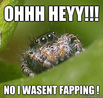 ohhh heyy!!! no i wasent fapping ! - ohhh heyy!!! no i wasent fapping !  Misunderstood Spider