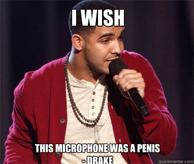 I wish This microphone was a penis
- Drake   