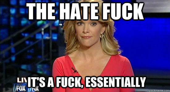 The hate fuck It's a fuck, Essentially  essentially megyn kelly