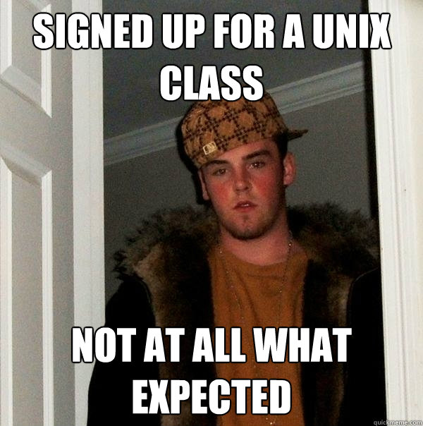 Signed up for a Unix class not at all what expected - Signed up for a Unix class not at all what expected  Scumbag Steve